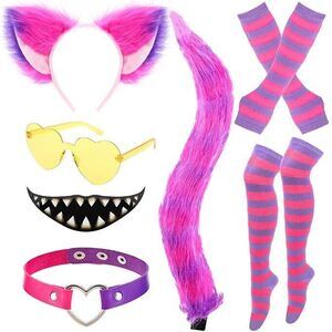 2259 9 Pcs Purple Cat Costume Accessoriess Kits For - Include